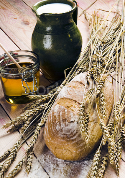 Stock fotó: Vidéki · bioélelmiszer · étel · háttér · kenyér · búza
