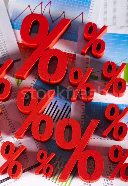 Pour cent signe affaires rouge banque succès [[stock_photo]] © JanPietruszka