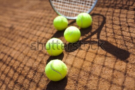 Sport Tennisschläger Kugeln Hintergrund spielen Spiel Stock foto © JanPietruszka