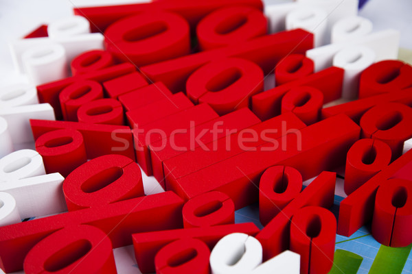 Pourcentage réduction coloré signe rouge Finance [[stock_photo]] © JanPietruszka