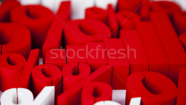 Symbole pour cent réduction signe rouge Finance [[stock_photo]] © JanPietruszka