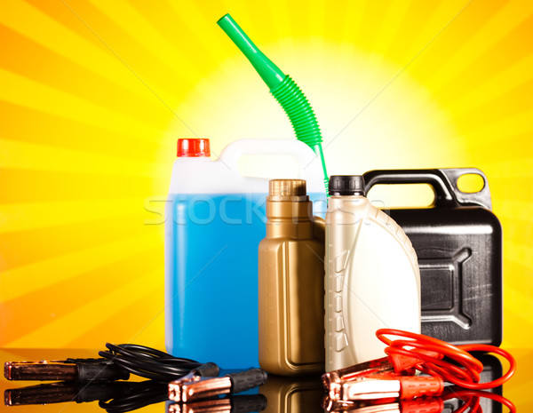 Canisters, Liquids for car on vivid moto concept Stock photo © JanPietruszka