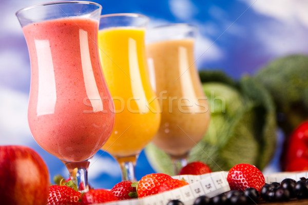 Milk shakes, sport and fitness Stock photo © JanPietruszka