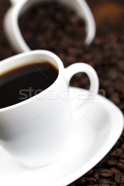 Ceaşcă fasole cafea alb textură alimente Imagine de stoc © JanPietruszka