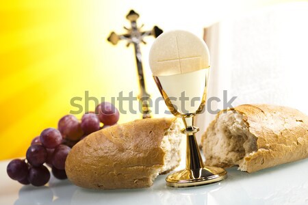 Foto stock: Cristão · comunhão · brilhante · jesus · pão