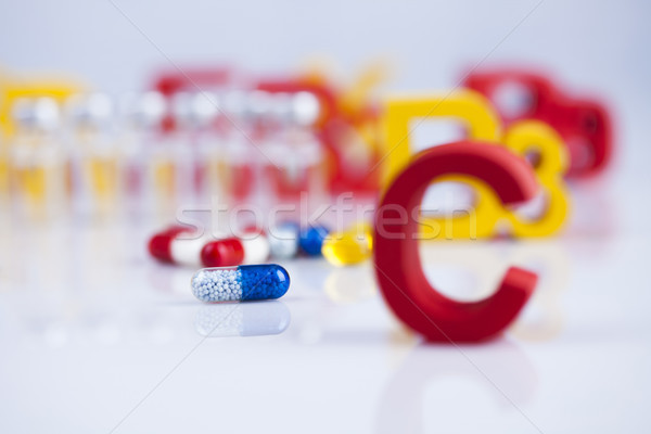 Vitamin, Pills, Tablets, Capsule, Medical background Stock photo © JanPietruszka