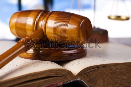 судья молоток древесины прав адвокат белый Сток-фото © JanPietruszka