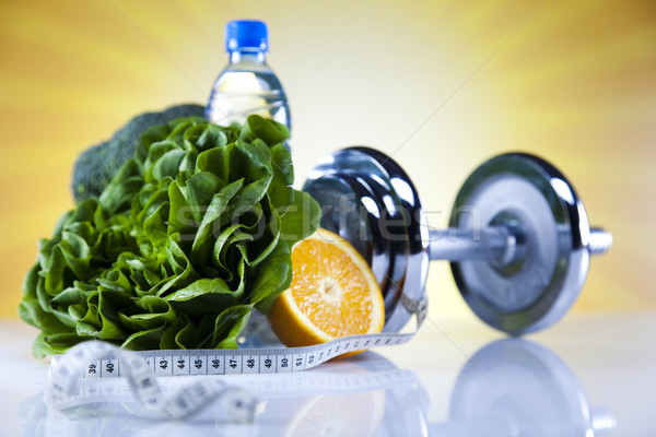 Sport diéta kalória mérőszalag étel fitnessz Stock fotó © JanPietruszka