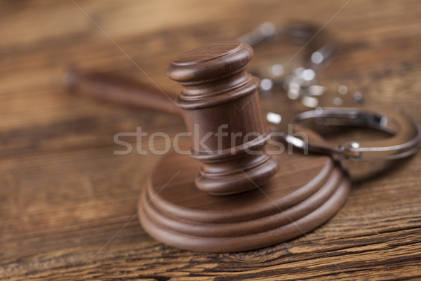 Ley justicia jurídica código martillo tribunal Foto stock © JanPietruszka