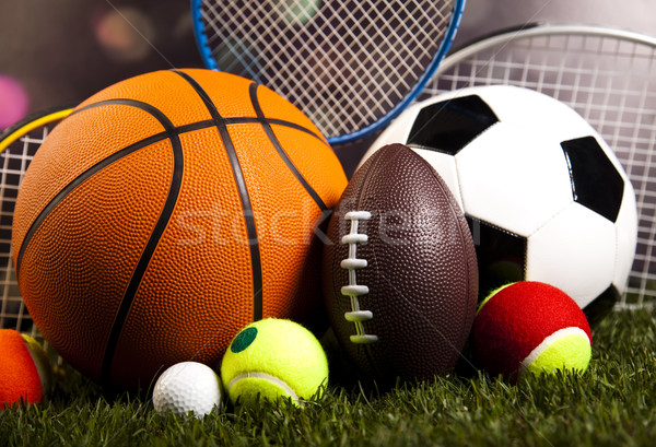 Sportartikelen detail natuurlijke kleurrijk sport voetbal Stockfoto © JanPietruszka