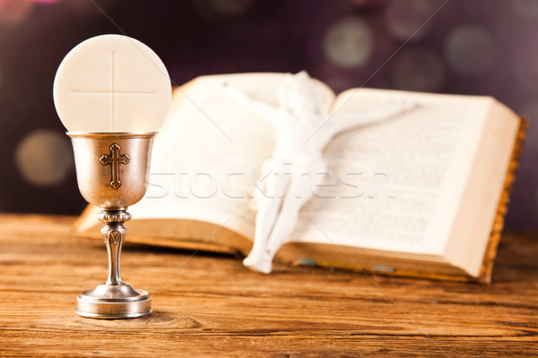 Sacrament of communion, bright background, saturated concept Stock photo © JanPietruszka