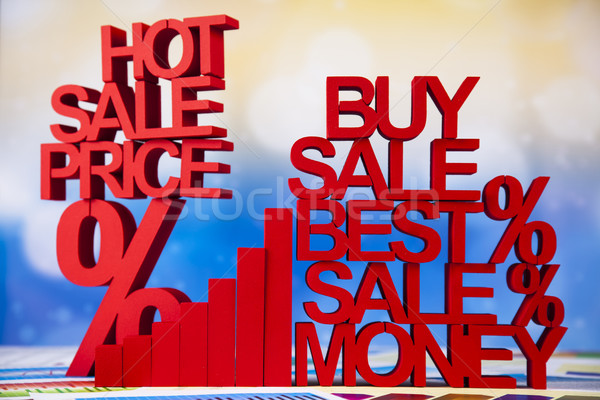 Vásár százalék felirat természetes színes piros Stock fotó © JanPietruszka