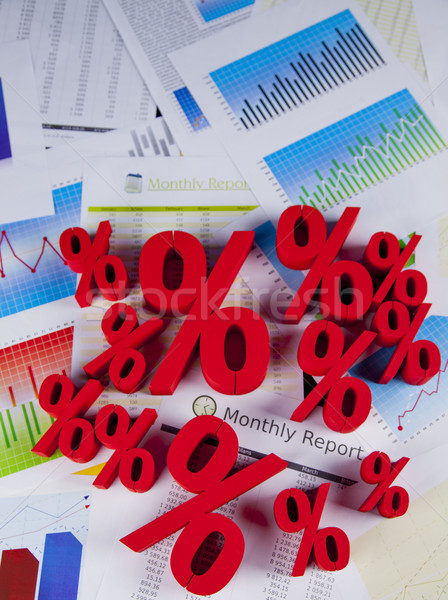 Pourcentage réduction coloré signe rouge Finance [[stock_photo]] © JanPietruszka