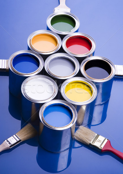 商业照片: 画    刷    光明    抽象    设计 / paint, cans, brush