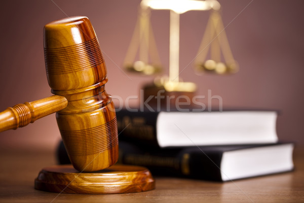 Stock photo:  Law theme, mallet of judge!