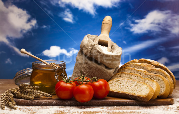 разнообразие цельнозерновой хлеб продовольствие фон хлеб обеда Сток-фото © JanPietruszka