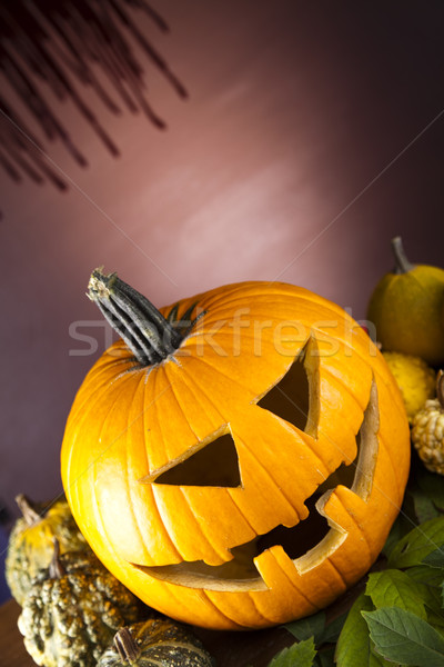 Ijesztő halloween tök szemek háttér űr gyertya Stock fotó © JanPietruszka