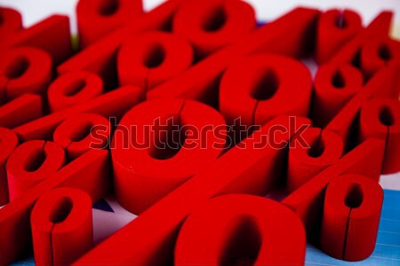 Foto stock: Venta · por · ciento · signo · naturales · colorido · rojo