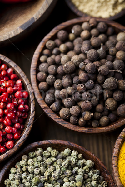 Spice Still Life, wooden bowl, orintal cuisine vivid theme Stock photo © JanPietruszka