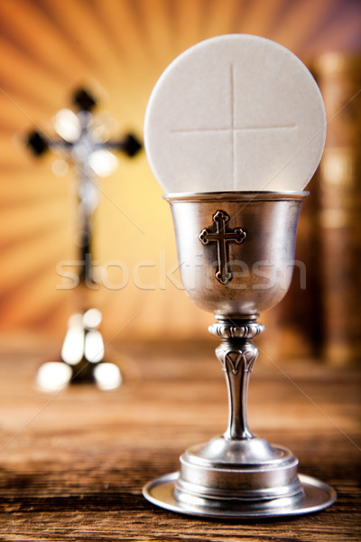[[stock_photo]]: Communion · lumineuses · livre · jesus · église