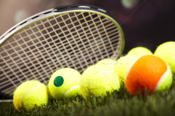 Sport Kugeln Fußball Sommer orange Tennis Stock foto © JanPietruszka