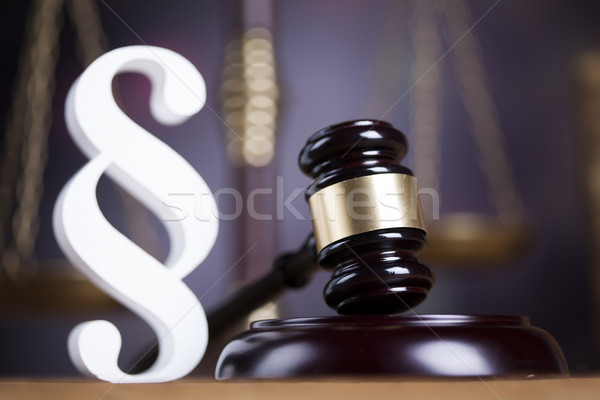 Judges wooden gavel and paragraph Stock photo © JanPietruszka