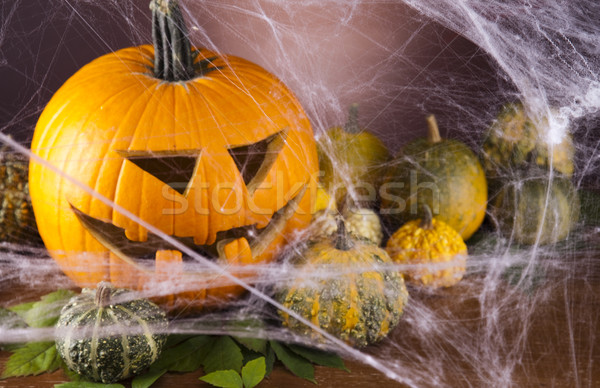 Halloween web ogen achtergrond oranje ruimte Stockfoto © JanPietruszka
