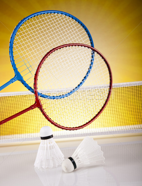 Foto stock: Badminton · verão · diversão · pena · bola