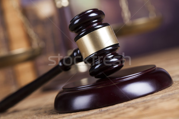 Law wooden gavel barrister, justice concept, legal system concep Stock photo © JanPietruszka