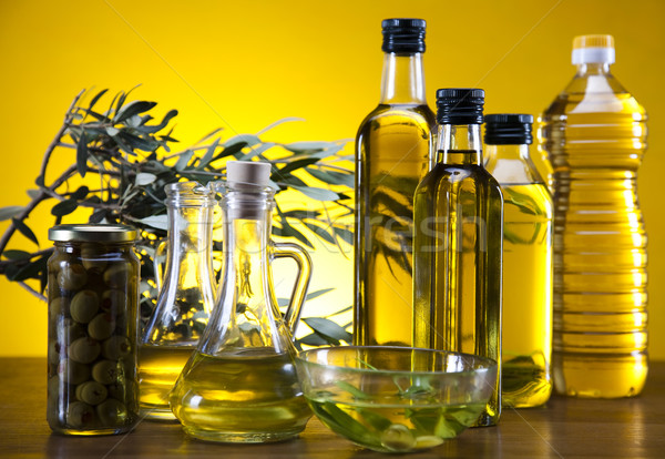 Olive oil and olives  Stock photo © JanPietruszka