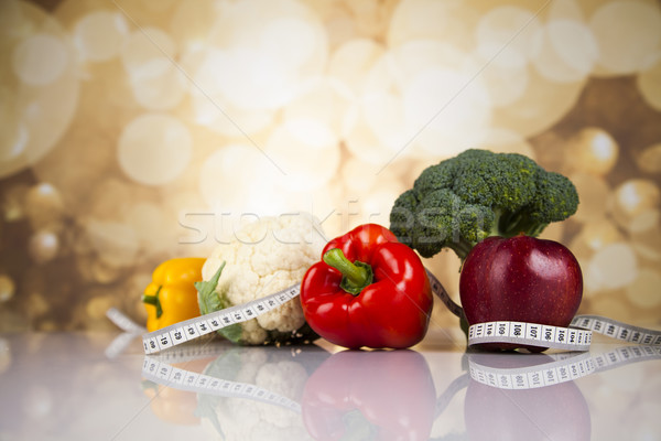 Spor diyet kalori şerit metre uygunluk dambıl Stok fotoğraf © JanPietruszka