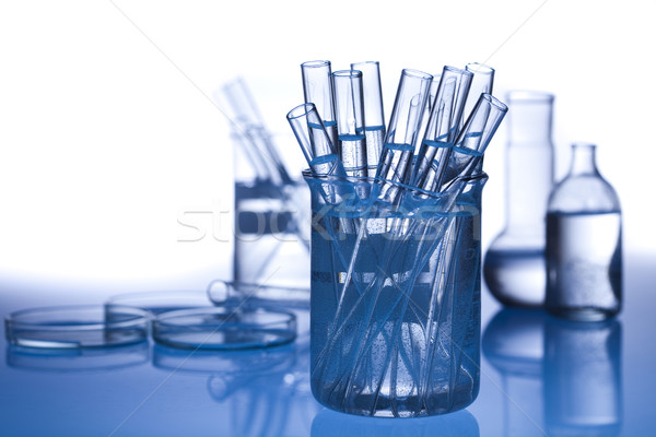 Laborator sticlă tehnologie sănătate albastru ştiinţă Imagine de stoc © JanPietruszka