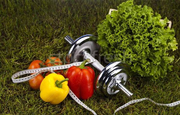 Fitnessz vitaminok egészség energia kövér szalag Stock fotó © JanPietruszka