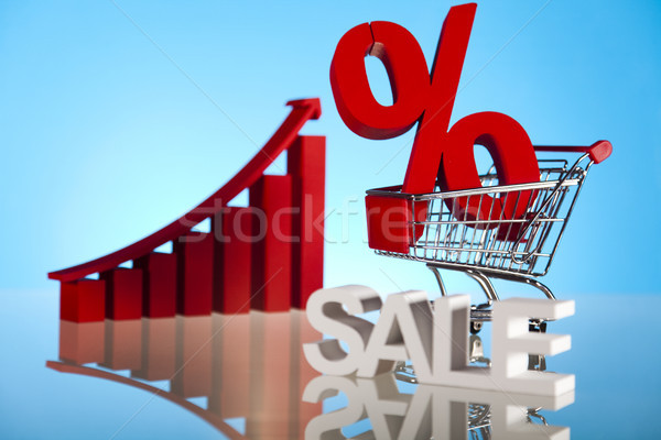 Shopping trolley Percent Stock photo © JanPietruszka