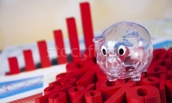 Stockfoto: Percentage · natuurlijke · kleurrijk · teken · Rood · financieren