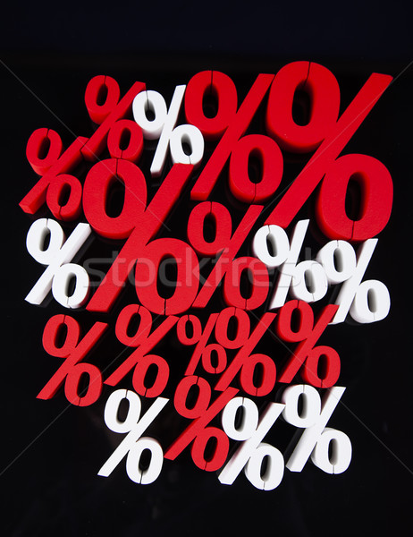 Stock foto: Prozentsatz · Ermäßigung · farbenreich · Zeichen · rot · Finanzierung