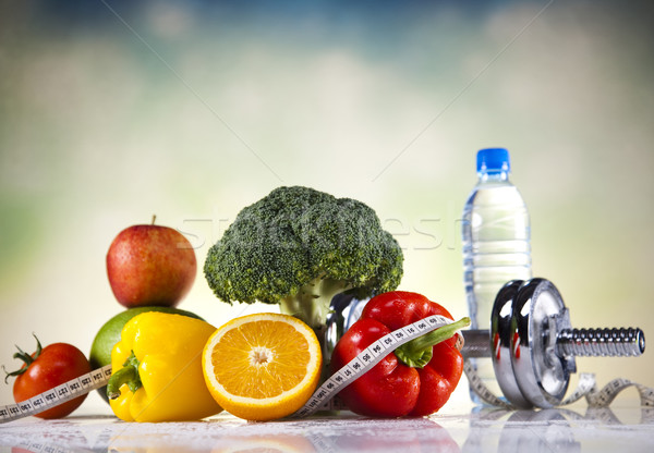 Foto stock: Dieta · fitness · comida · fruto · saúde · fundo