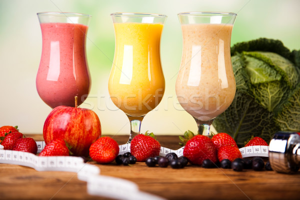 Sport Milk shakes, healthy and fresh Stock photo © JanPietruszka