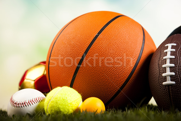 Gry sprzęt sportowy naturalnych kolorowy sportu piłka nożna Zdjęcia stock © JanPietruszka