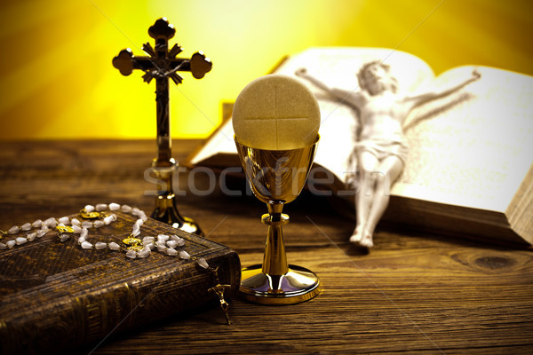 Keresztény szent úrvacsora fényes Jézus kenyér Stock fotó © JanPietruszka
