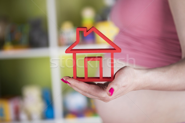 Lifestyle concept, Pregnant new home Stock photo © JanPietruszka