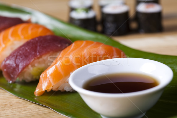 Traditional japanese food, Sushi Stock photo © JanPietruszka