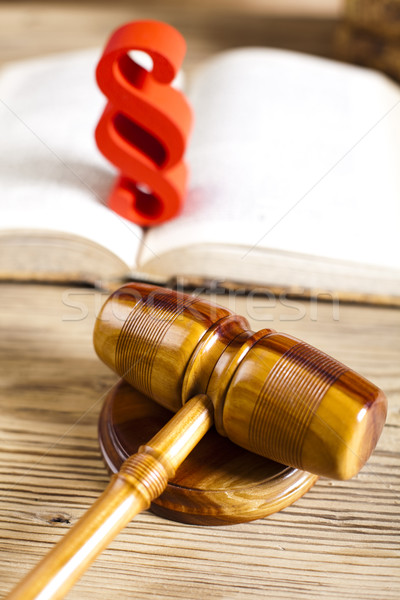 Wooden gavel barrister, justice concept, paragraph Stock photo © JanPietruszka