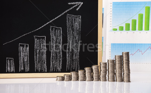 Emelkedő érme diagram pénz bár siker Stock fotó © JanPietruszka