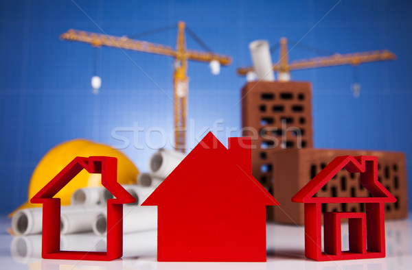 Ház modell építkezés állvány tervrajzok üzlet Stock fotó © JanPietruszka
