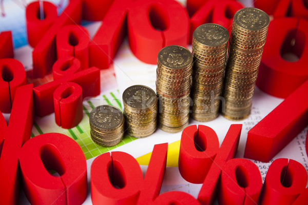 Percentage natuurlijke kleurrijk teken Rood financieren Stockfoto © JanPietruszka