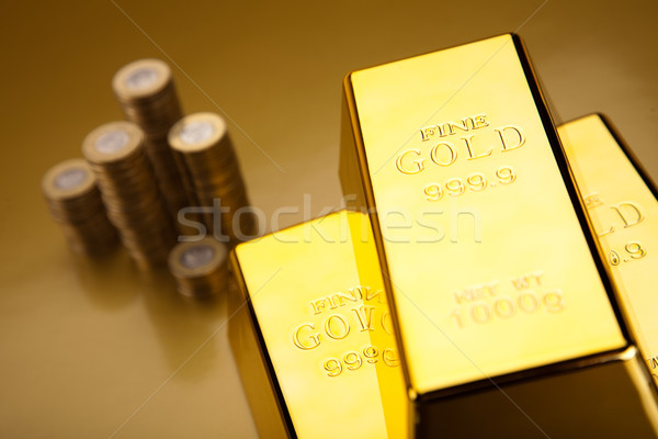 Gold and coins, ambient financial concept Stock photo © JanPietruszka