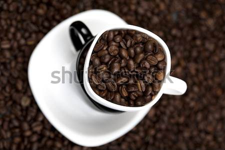 Grãos de café brilhante textura comida quadro Foto stock © JanPietruszka