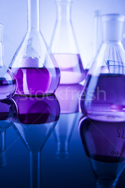 Química ciência laboratório artigos de vidro saúde azul Foto stock © JanPietruszka