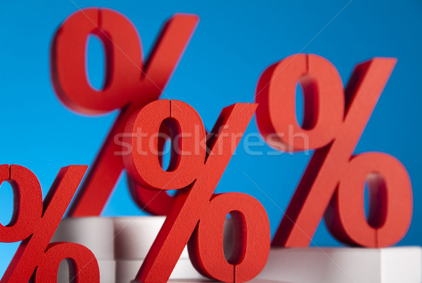 [[stock_photo]]: Rouge · pourcentage · symbole · affaires · signe · banque